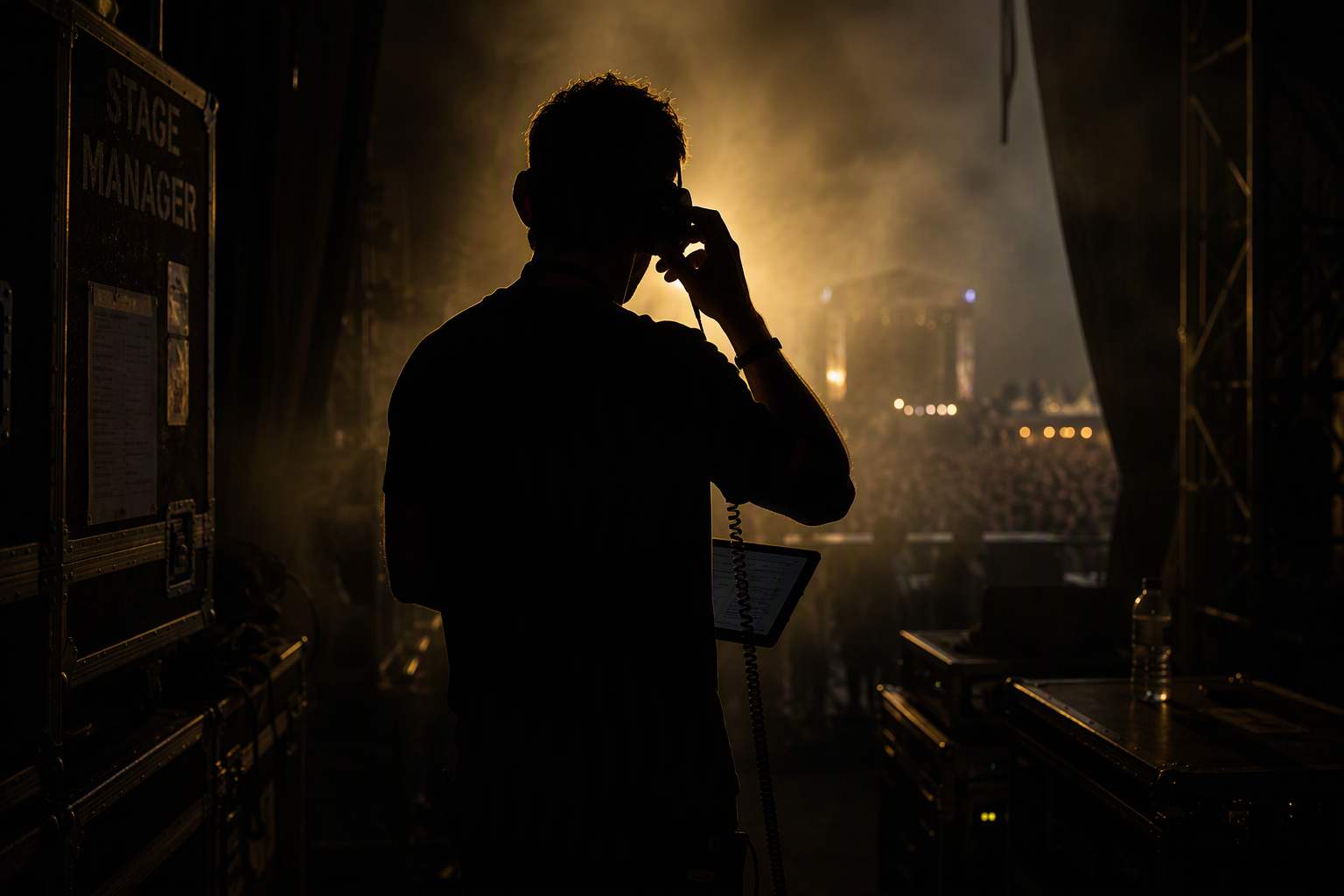 Artist handling achter de schermen van een festival